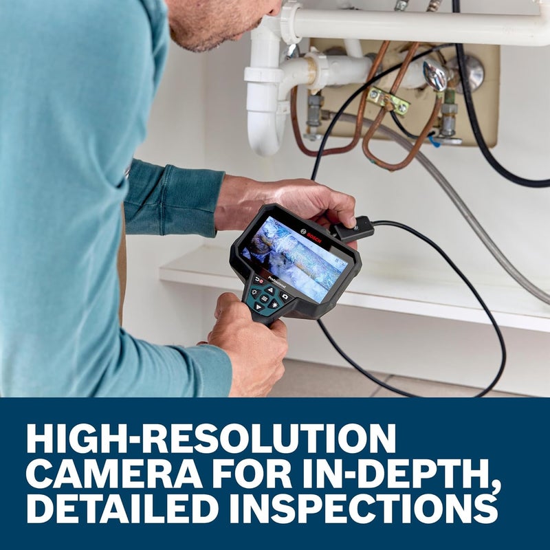 BOSCH GIC-CC5-8D Inspection Camera Cable - 5 Ft. Dual Lens, High-Resolution 1280x720 px, IP67 Rated for Durable Performance, Perfect for HVAC, Auto Mechanic & Home Inspections - Image 4